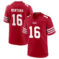 Tlead SF.49ers #16 Joe Montana Player Scarlet Home Game Stitched Jerseys