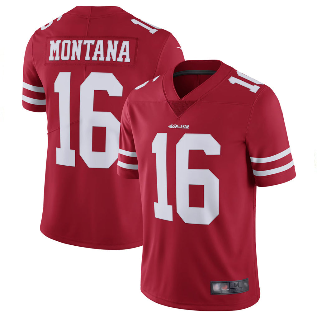 Tlead SF.49ers #16 Joe Montana Player Vapor Untouchable Limited Throwback Stitched Jerseys
