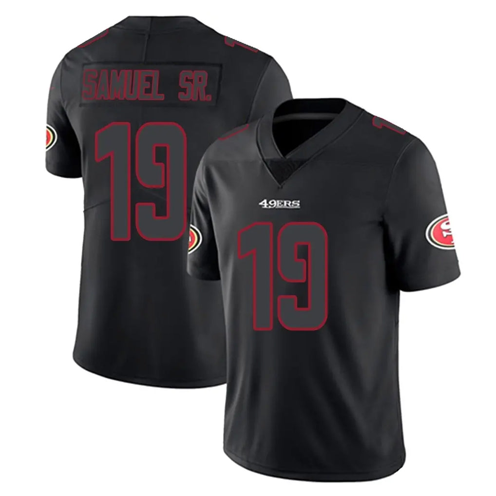 Tlead SF.49ers #19 Deebo Samuel Sr. Player Black Impact Limited Home Game Stitched Jerseys