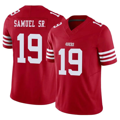 Tlead SF.49ers #19 Deebo Samuel Sr. Player Red Limited Vapor F.U.S.E. Home Game Stitched Jerseys