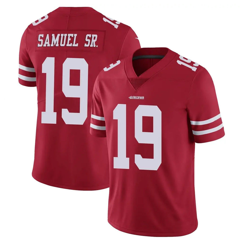 Tlead SF.49ers #19 Deebo Samuel Sr. Player Red Limited Vapor Untouchable Home Game Stitched Jerseys