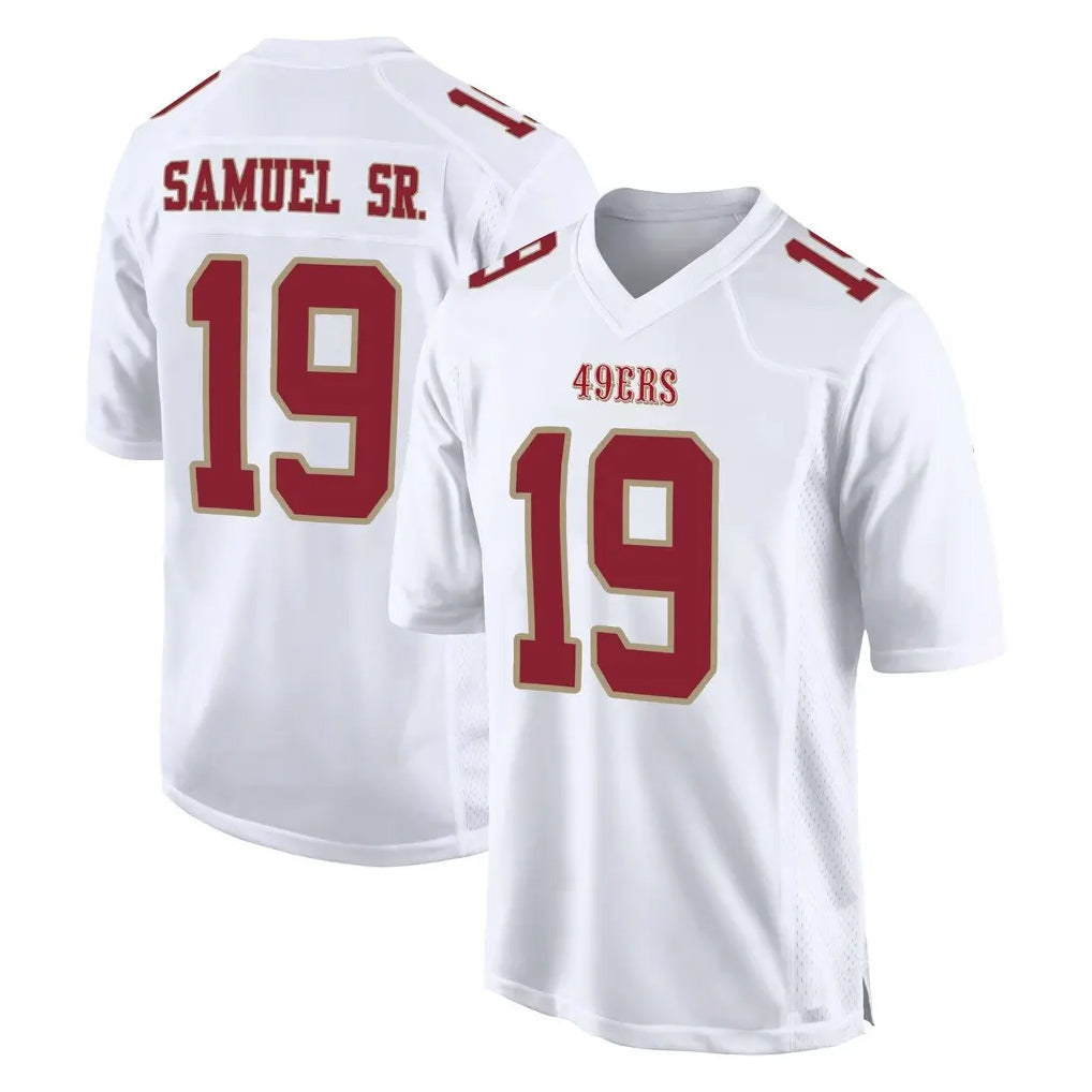 Tlead SF.49ers #19 Deebo Samuel Sr. Player White Fashion Home Game Stitched Jerseys