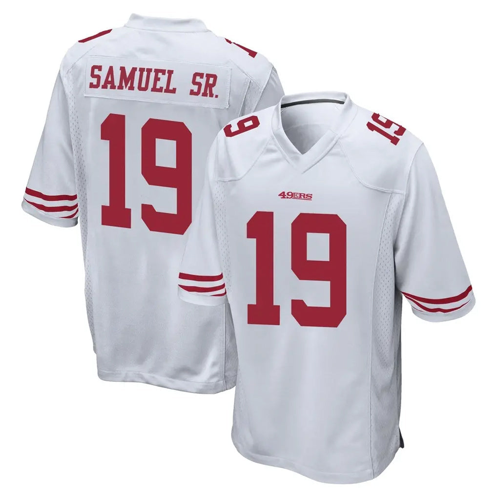 Tlead SF.49ers #19 Deebo Samuel Sr. Player White Home Game Stitched Jerseys