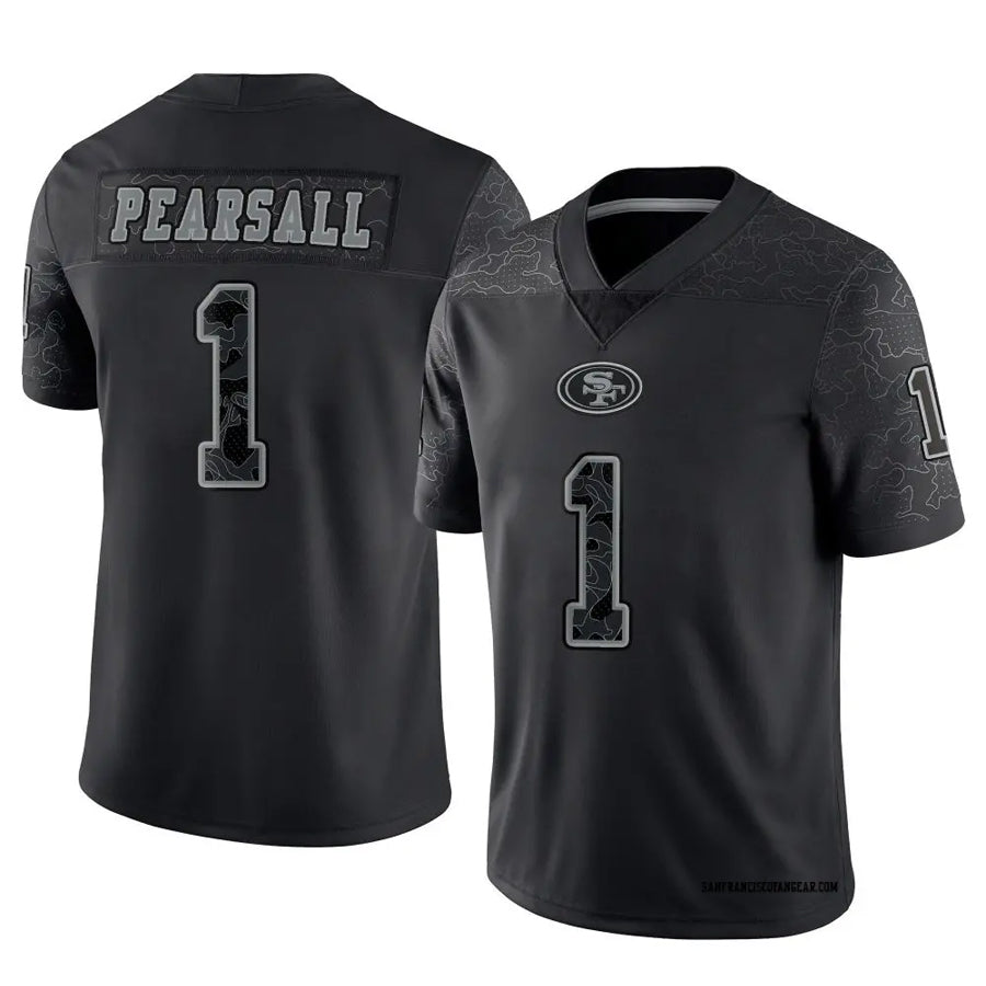 Tlead SF.49ers #1 Ricky Pearsall Player Black RFLCTV Limited Stitched Jerseys