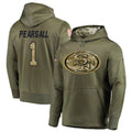 Tlead SF.49ers #1 Ricky Pearsall Player Salute To Service Olive Hoodie Player Stitched Jerseys