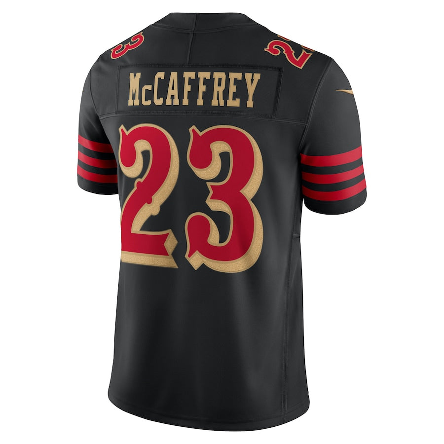 Tlead SF.49ers #23 Christian McCaffrey Player Rivalries Collection Vapor Limited Black Stitched Jersey