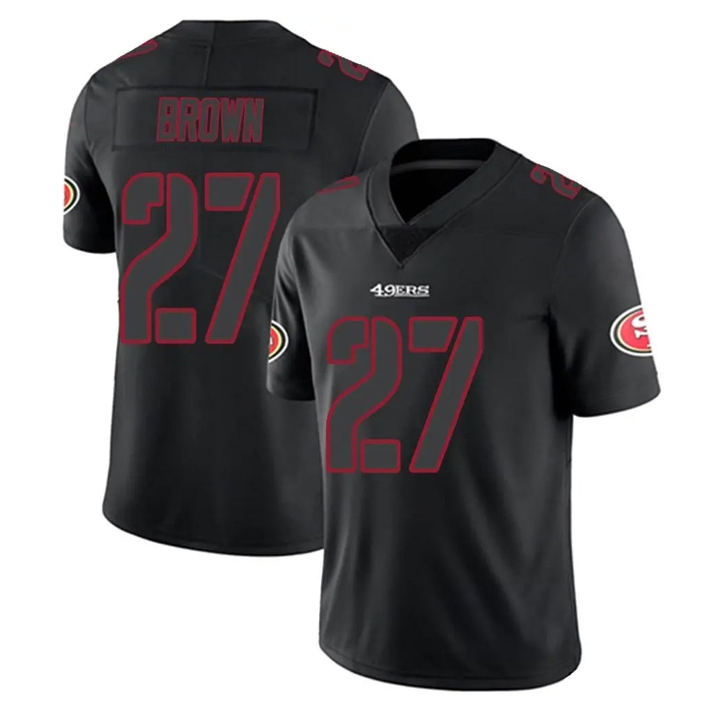 Tlead SF.49ers #27 Ji'Ayir Brown Player Black Impact Limited Home Game Stitched Jerseys