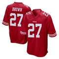 Tlead SF.49ers #27 Ji'Ayir Brown Player Red Home Game Stitched Jerseys