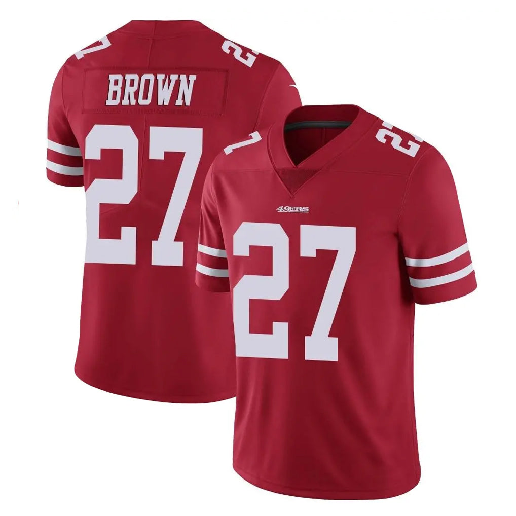 Tlead SF.49ers #27 Ji'Ayir Brown Player Red Limited Vapor Untouchable Home Game Stitched Jerseys