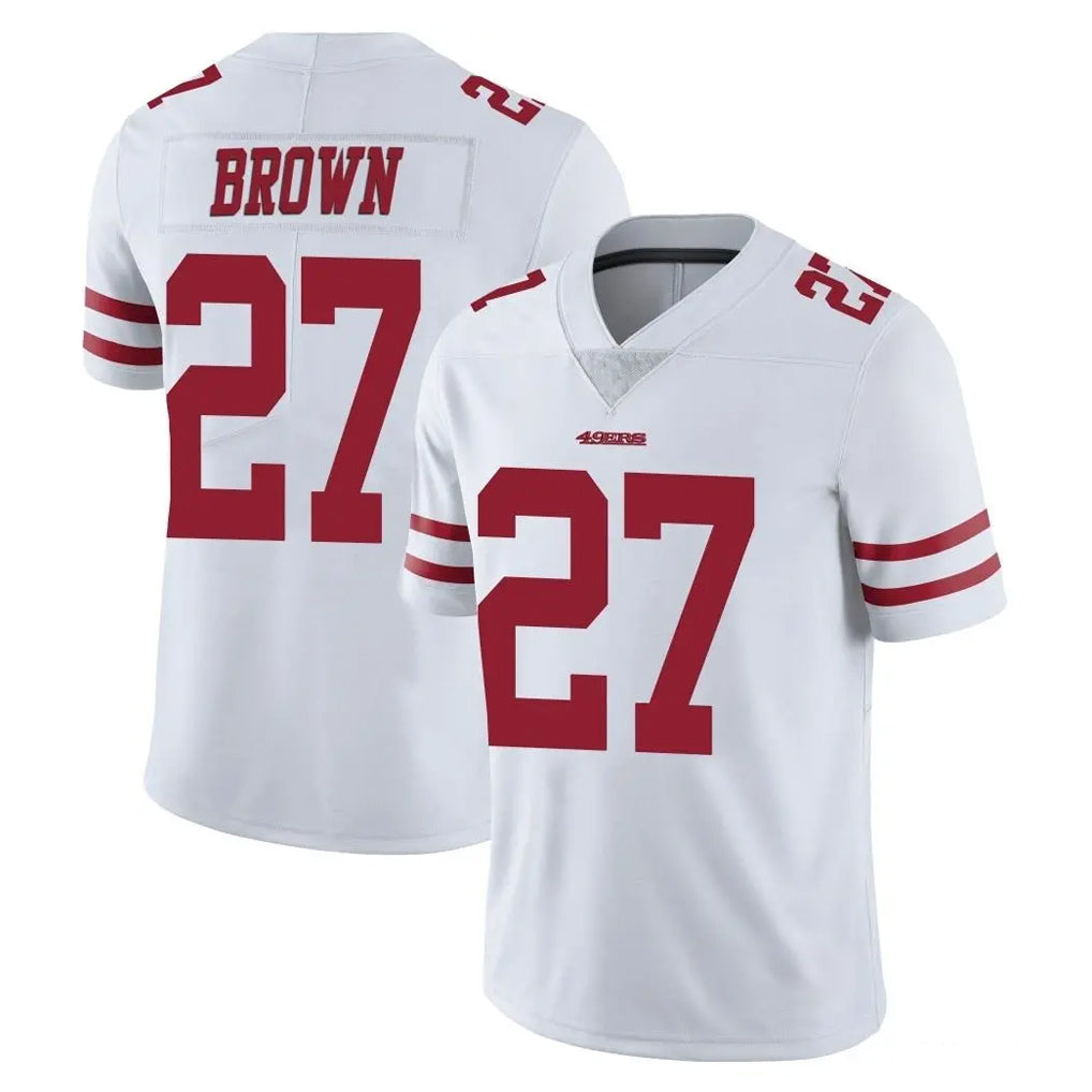 Tlead SF.49ers #27 Ji'Ayir Brown Player White Limited Vapor Untouchable Home Game Stitched Jerseys