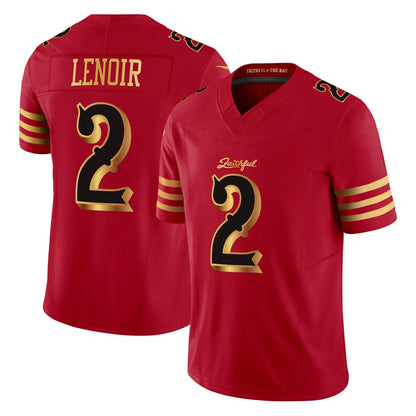 Tlead SF.49ers #2 Deommodore Lenoir Player Red Rivalries Vapor Limited Home Game Stitched Jerseys