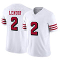 Tlead SF.49ers #2 Deommodore Lenoir Player White Limited Alternate Vapor F.U.S.E. Home Game Stitched Jerseys