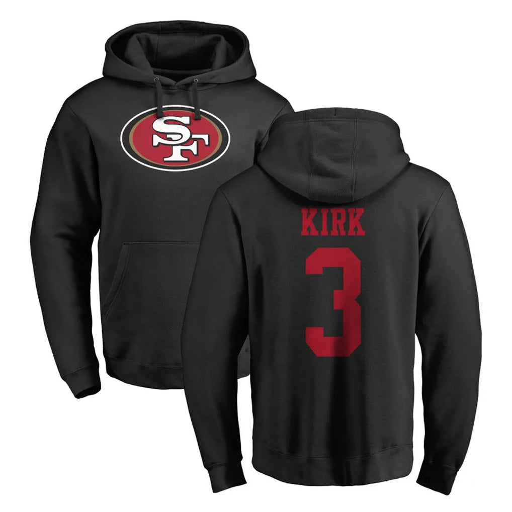 Tlead SF.49ers #3 Christian Kirk Player Black LOGO Pullover Hoodies Home Game Stitched Jerseys