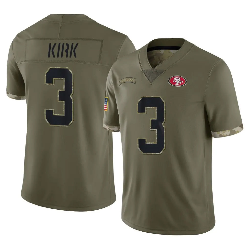 Tlead SF.49ers #3 Christian Kirk Player Olive Limited Salute To Service Home Game Stitched Jerseys