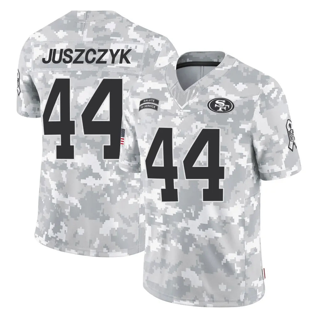Tlead SF.49ers #44 Kyle Juszczyk Player Arctic Camo Limited Salute To Service Home Game Stitched Jerseys