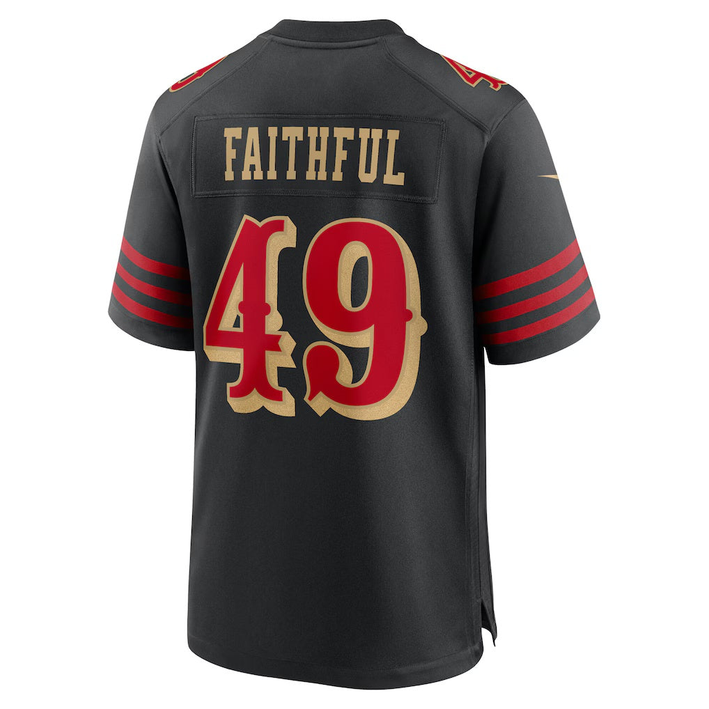 Tlead SF.49ers #49 The Faithful Black 2025 Rivalries Collection Game Stitched Jerseys