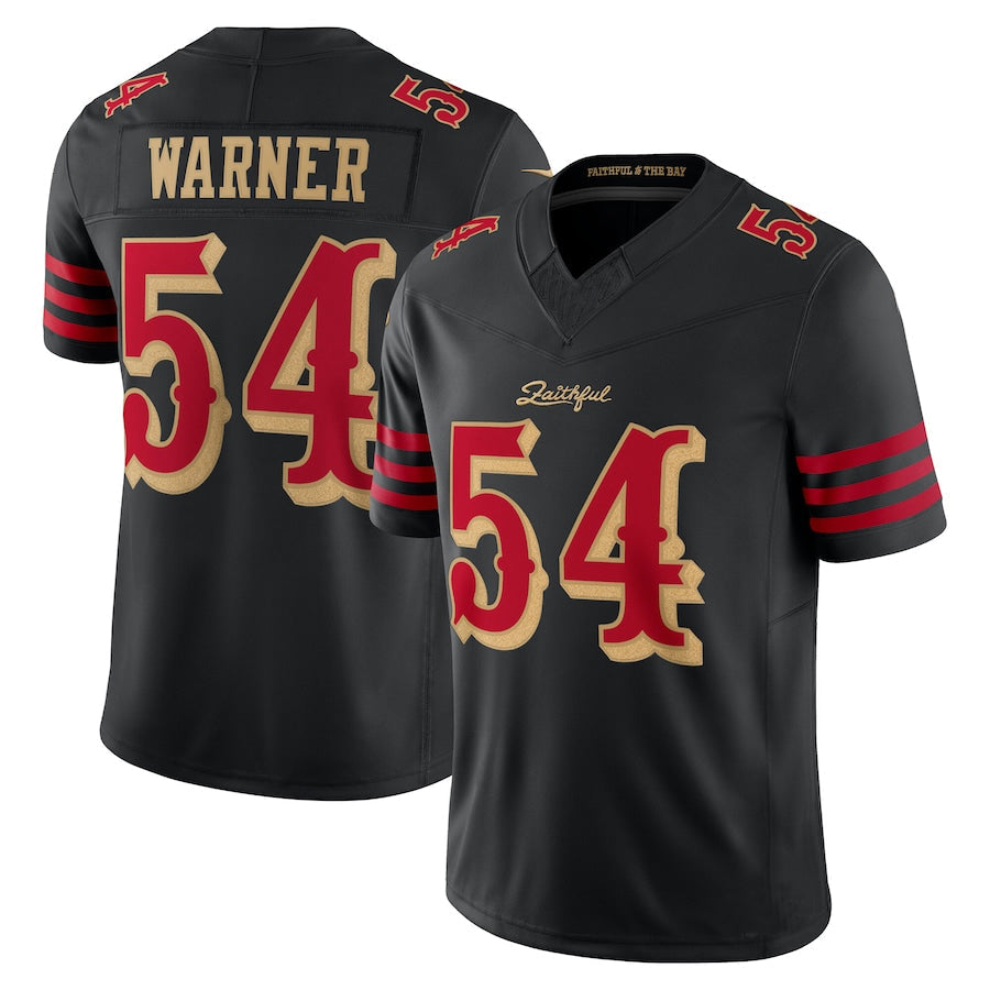 Tlead SF.49ers #54 Fred Warner Player Rivalries Collection Vapor Limited Black Stitched Jerseys