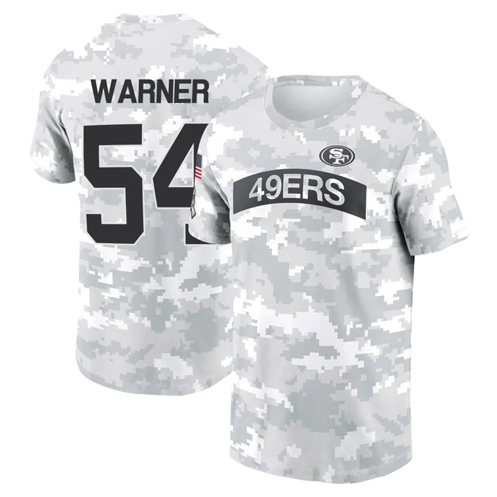 Tlead SF.49ers #54 Fred Warner Player Salute to Service Hoodies & T-Shirts Stitched Jerseys