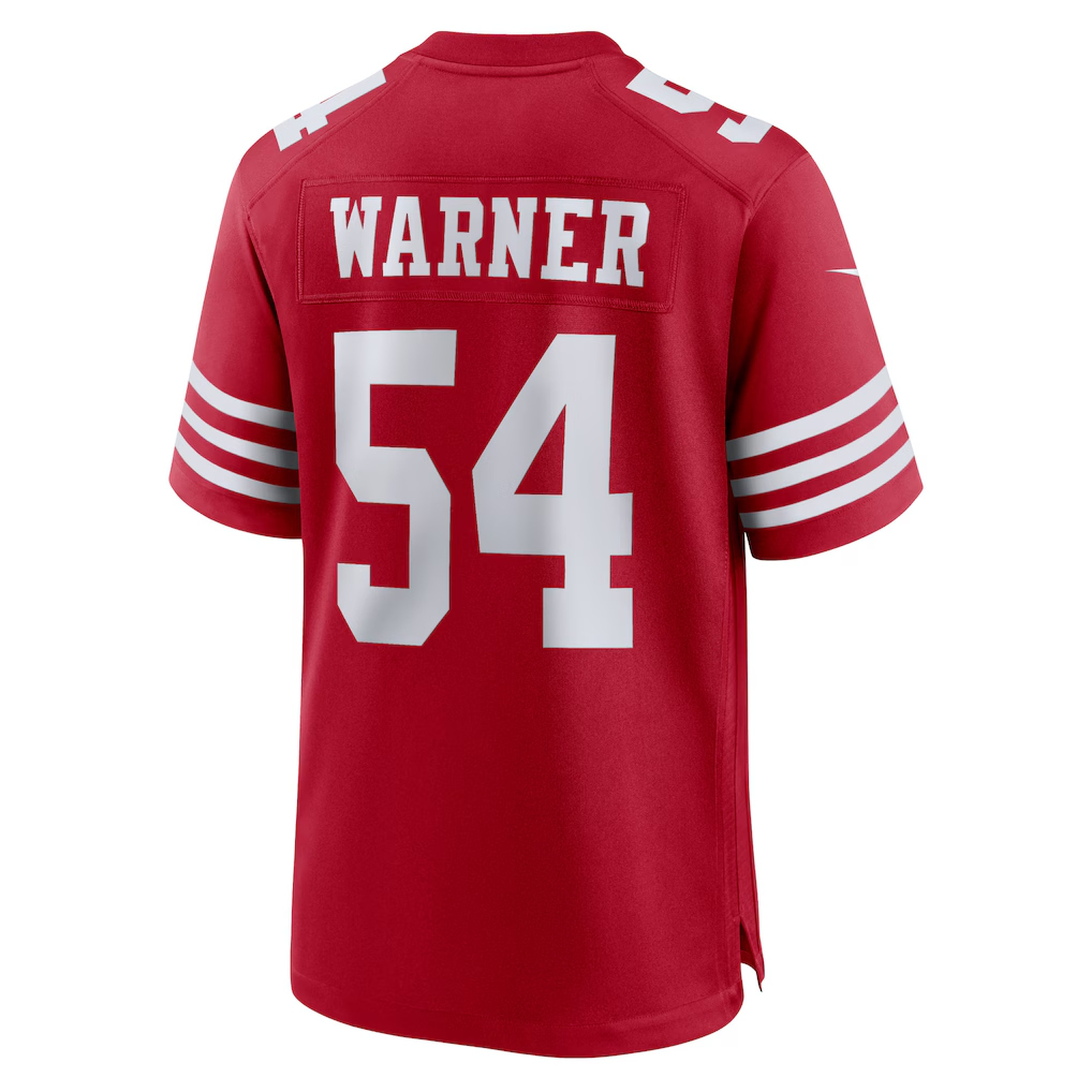 Tlead SF.49ers #54 Fred Warner Scarlet Player Game Stitched Jerseys