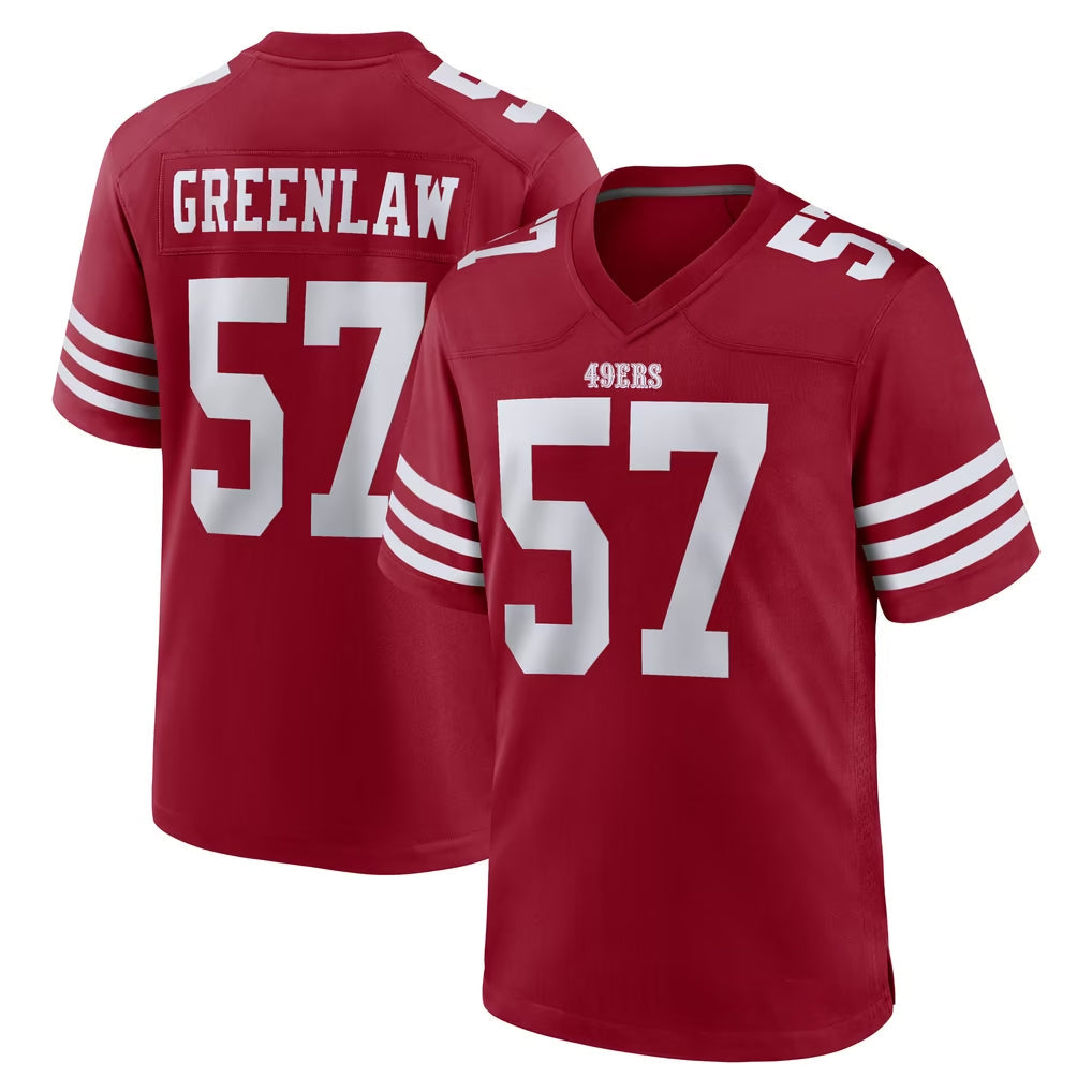 Tlead SF.49ers #57 Dre Greenlaw Player Red Game Home Stitched Jerseys