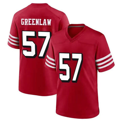 Tlead SF.49ers #57 Dre Greenlaw Player Red Limited Alternate Home Game Stitched Jerseys