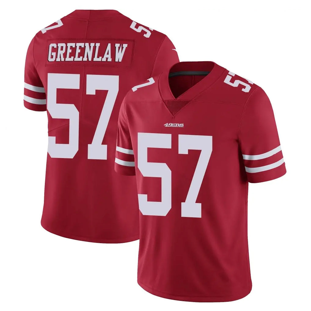 Tlead SF.49ers #57 Dre Greenlaw Player Red Limited Vapor Untouchable Home Game Stitched Jerseys