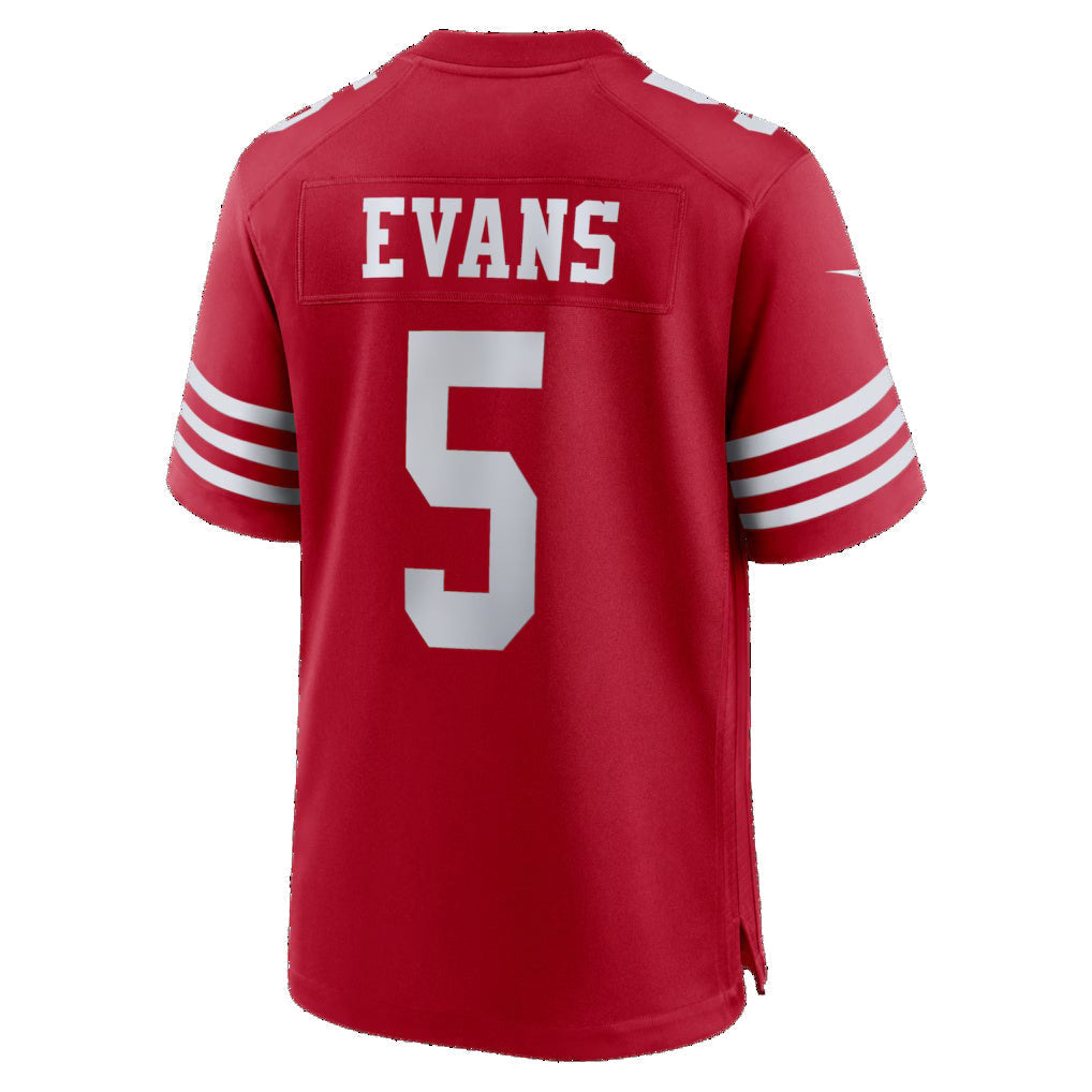 Tlead SF.49ers #5 Mike Evans Scarlet Game Stitched Jerseys
