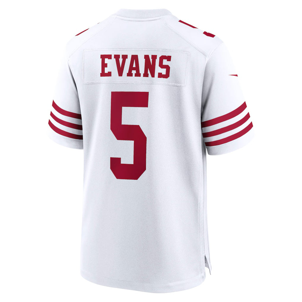Tlead SF.49ers #5 Mike Evans White Game Stitched Jerseys