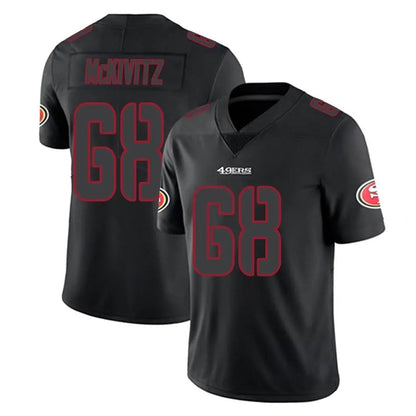 Tlead SF.49ers #68 Colton McKivitz Player Black Impact Limited Home Game Stitched Jerseys