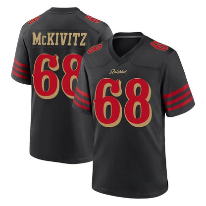 Tlead SF.49ers #68 Colton McKivitz Player Black Rivalries Collection Home Game Stitched Jerseys