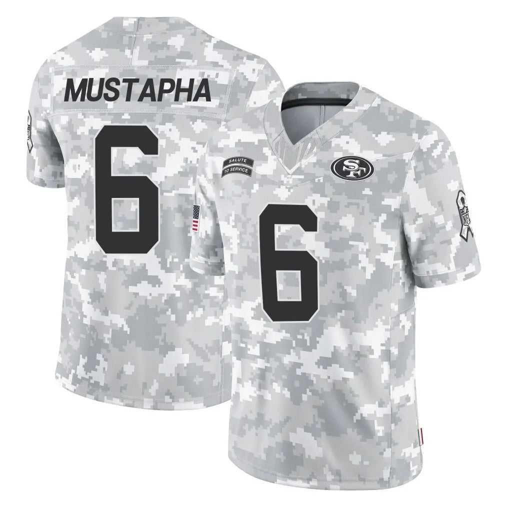 Tlead SF.49ers #6 Malik Mustapha Player Arctic Camo Limited Salute To Service Home Game Stitched Jerseys