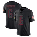 Tlead SF.49ers #6 Malik Mustapha Player Black Impact Limited Home Game Stitched Jerseys