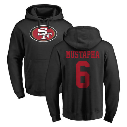 Tlead SF.49ers #6 Malik Mustapha Player Black LOGO Pullover Hoodies Home Game Stitched Jerseys