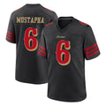 Tlead SF.49ers #6 Malik Mustapha Player Black Rivalries Collection Home Game Stitched Jerseys