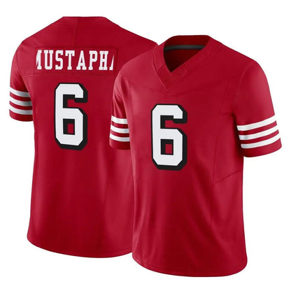 Tlead SF.49ers #6 Malik Mustapha Player Red Limited Alternate Vapor F.U.S.E. Home Game Stitched Jerseys