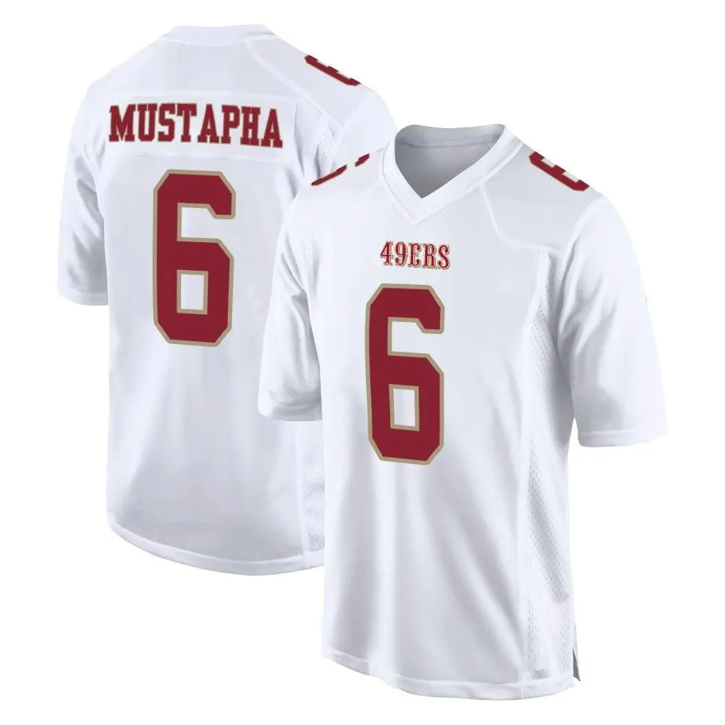 Tlead SF.49ers #6 Malik Mustapha Player White Fashion Home Game Stitched Jerseys