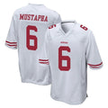Tlead SF.49ers #6 Malik Mustapha Player White Home Game Stitched Jerseys