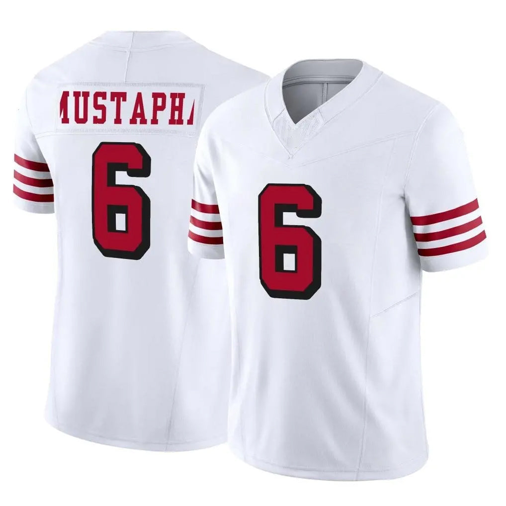 Tlead SF.49ers #6 Malik Mustapha Player White Limited Alternate Vapor F.U.S.E. Home Game Stitched Jerseys