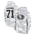 Tlead SF.49ers #71 Trent Williams Player Arctic Camo Limited Salute to Service Pullover Hoodies Game Stitched Jerseys