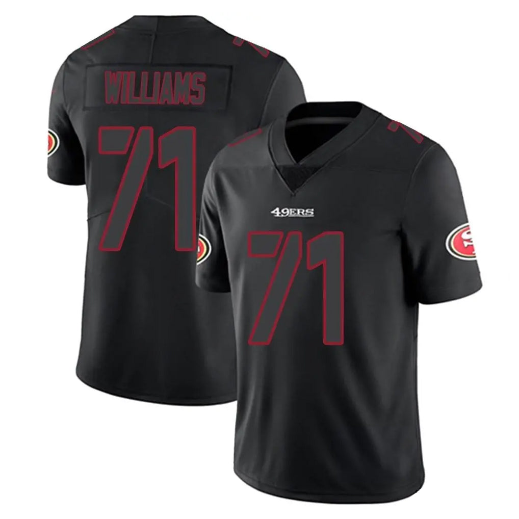 Tlead SF.49ers #71 Trent Williams Player Black Impact Limited Home Game Stitched Jerseys