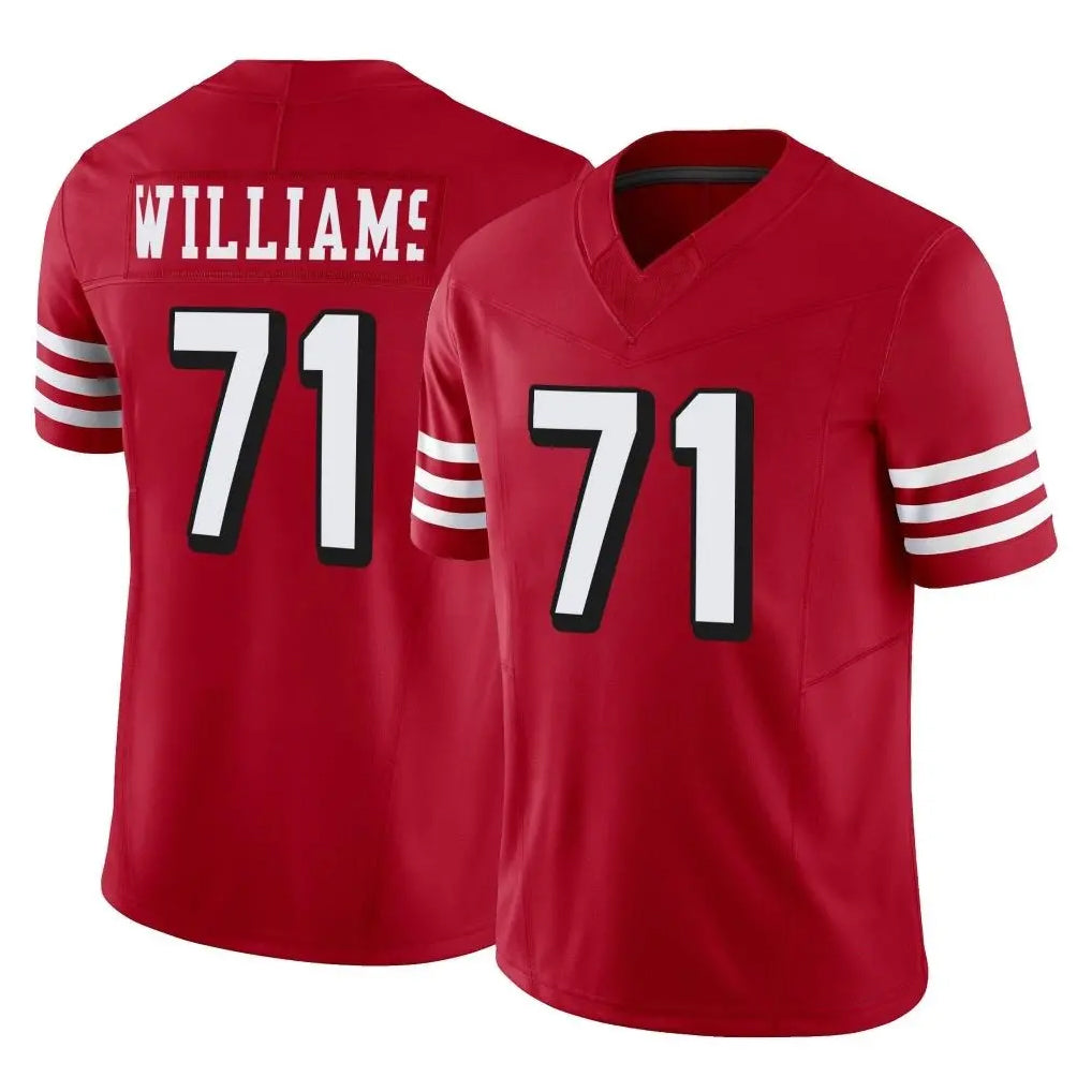 Tlead SF.49ers #71 Trent Williams Player Red Limited Alternate Vapor F.U.S.E. Home Game Stitched Jerseys