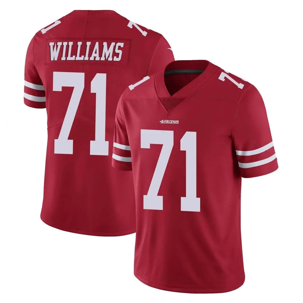 Tlead SF.49ers #71 Trent Williams Player Red Limited Vapor Untouchable Home Game Stitched Jerseys