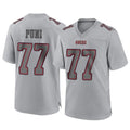Tlead SF.49ers #77 Dominick Puni Player Gray Atmosphere Fashion Home Game Stitched Jerseys
