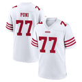 Tlead SF.49ers #77 Dominick Puni Player White Game Home Stitched Jerseys