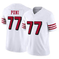Tlead SF.49ers #77 Dominick Puni Player White Limited Alternate Vapor F.U.S.E. Home Game Stitched Jerseys