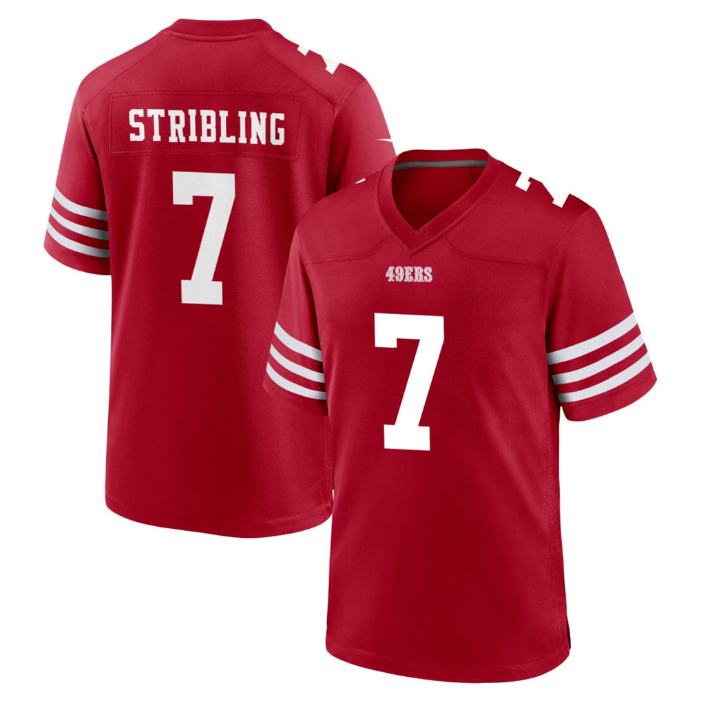 Tlead SF.49ers #7 De'Zhaun Stribling Player Red Game Home Stitched Jerseys