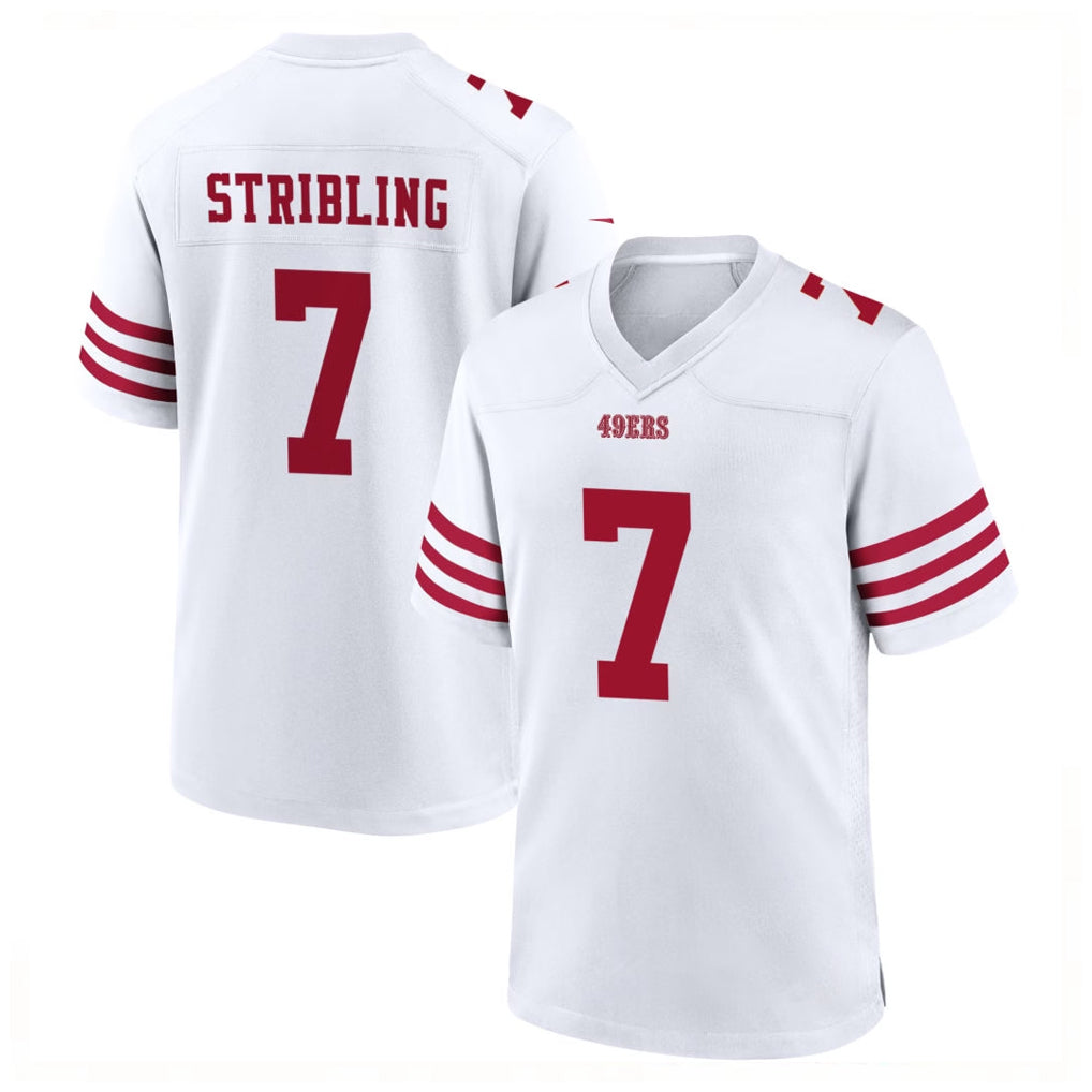 Tlead SF.49ers #7 De'Zhaun Stribling Player White Game Home Stitched Jerseys