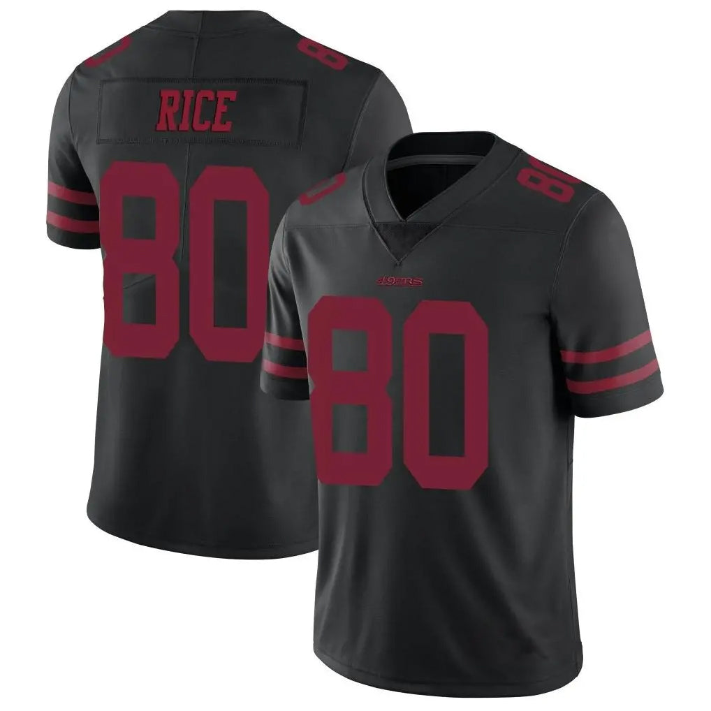 Tlead SF.49ers #80 Jerry Rice Player Black Vapor Untouchable Limited Throwback Stitched Jerseys