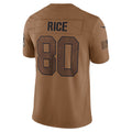 Tlead SF.49ers #80 Jerry Rice Player Brown Salute To Service Limited Stitched Jerseys