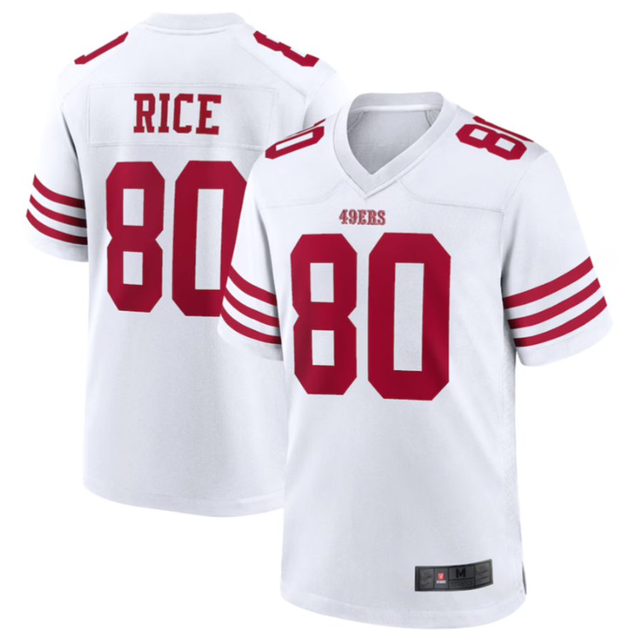 Tlead SF.49ers #80 Jerry Rice White Retired Player Game American Stitched Jersey